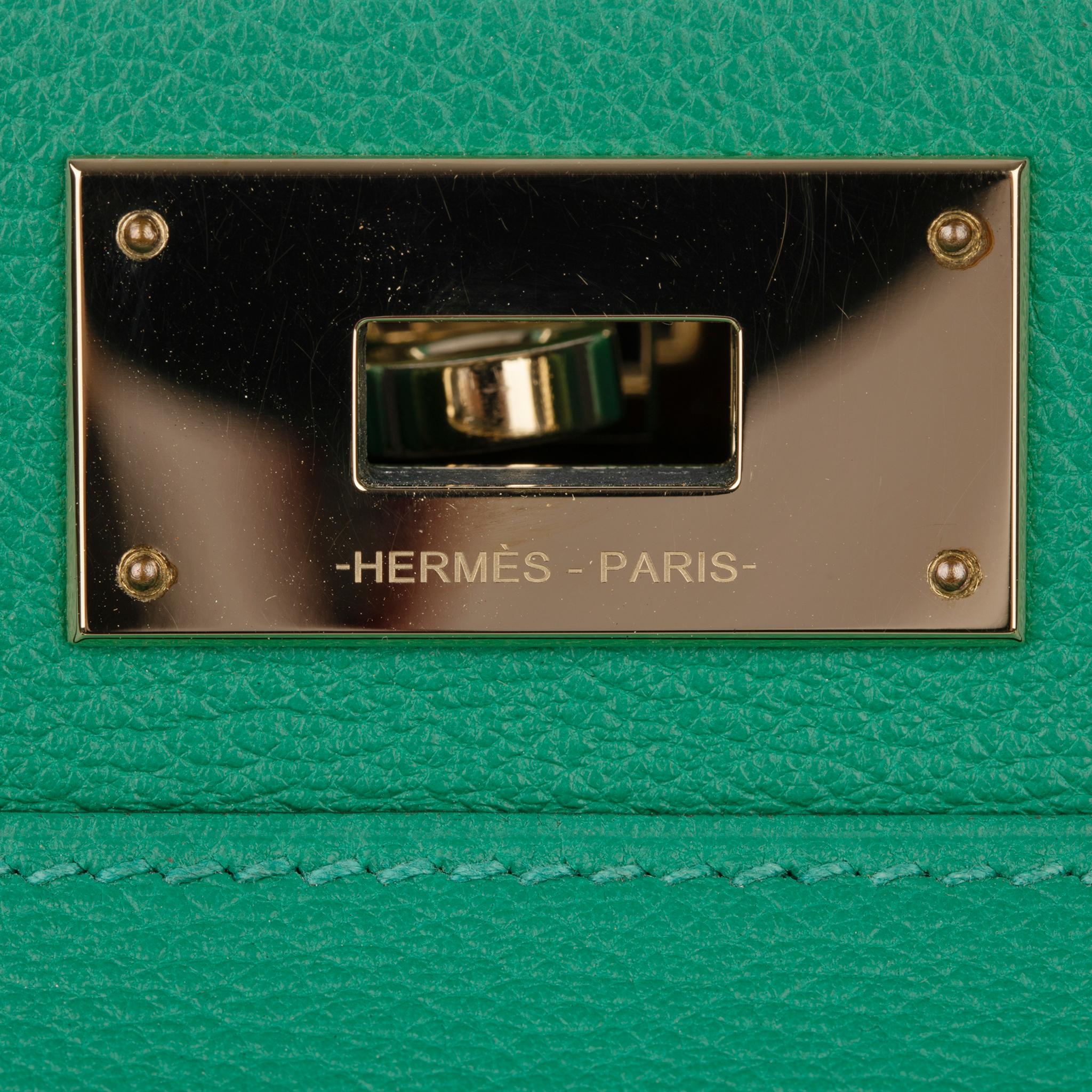 Hermes Toolbox 20 Vert Vertigo Evercolour Leather Permabrass Hardware 5
