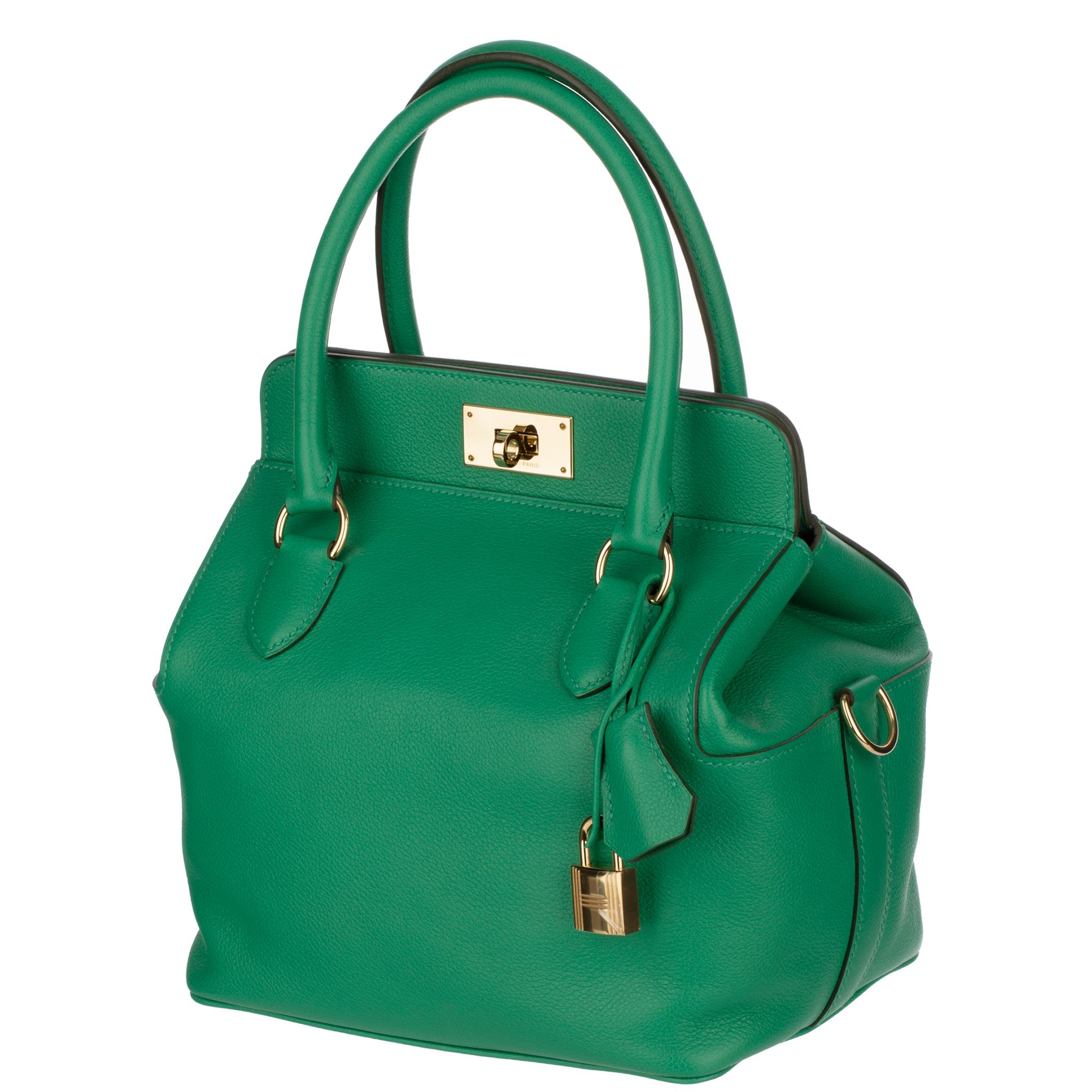 Hermes Toolbox 20 Vert Vertigo Evercolour Leather Permabrass Hardware 8