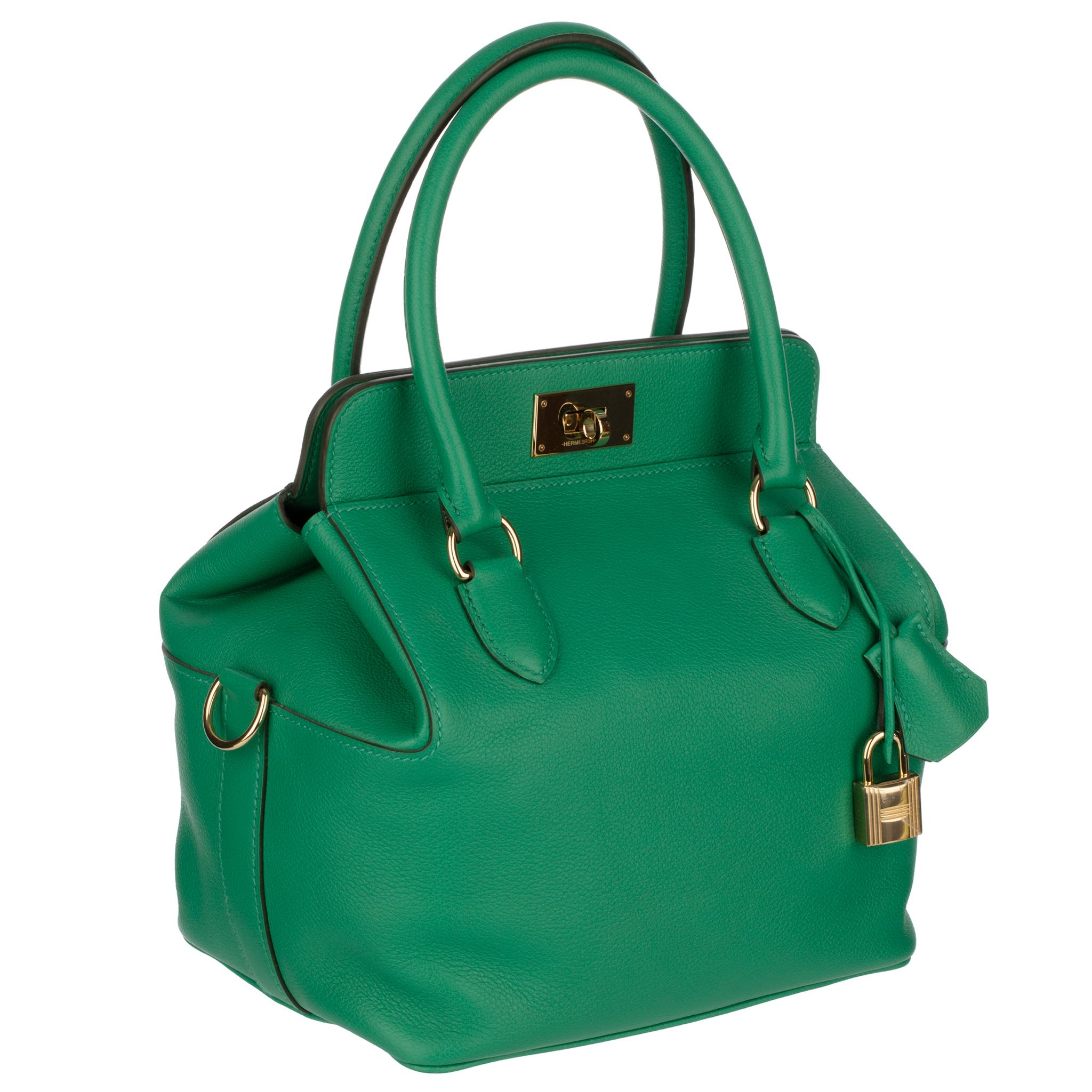 Hermes Toolbox 20 Vert Vertigo Evercolour Leather Permabrass Hardware In Excellent Condition In DOUBLE BAY, NSW