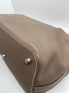 Hermes Toolbox 26 Bag Etoupe Leather PHW Silver Hardware Stamp R 2014