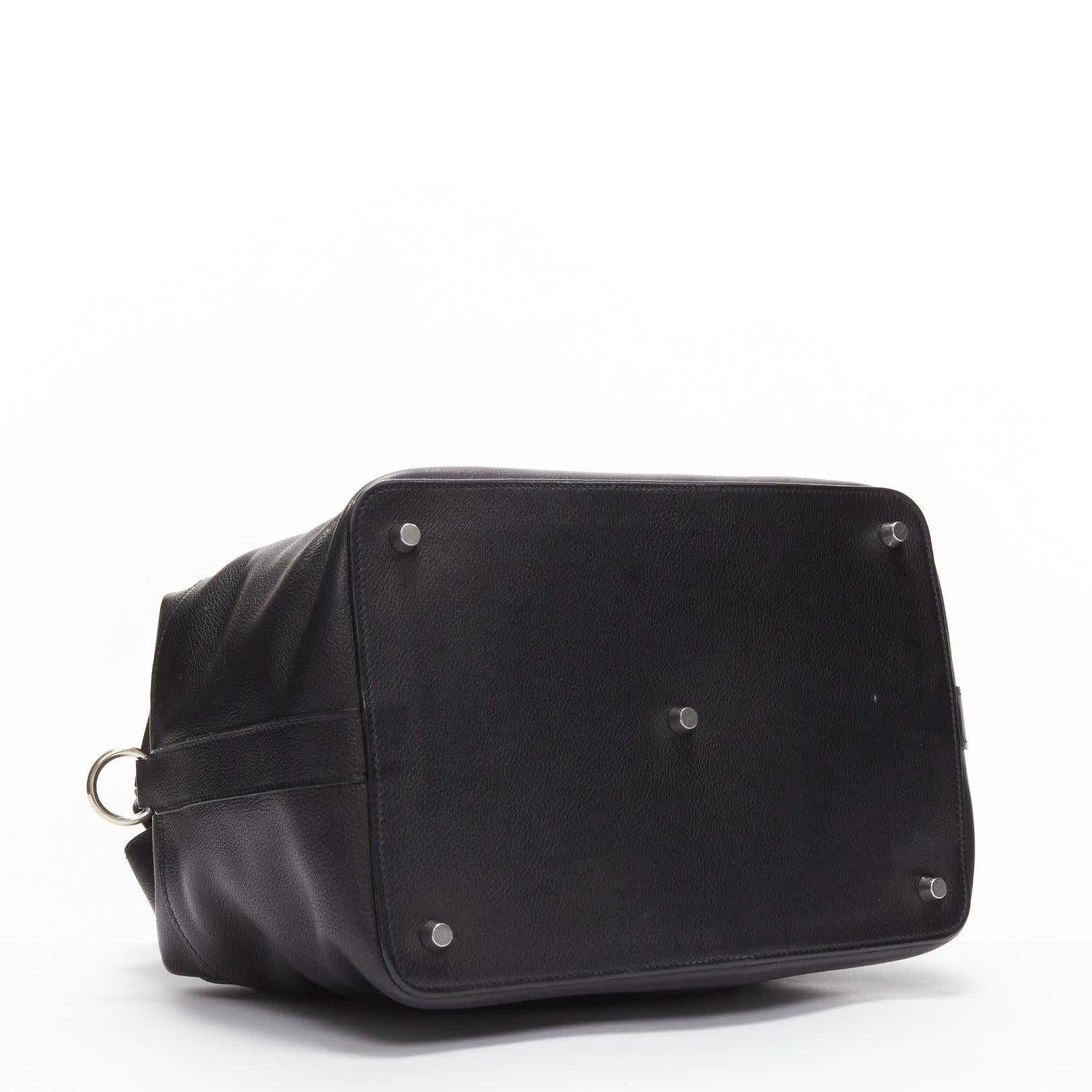 HERMES Toolbox 26 black leather PHW turnlock satchel bag 2