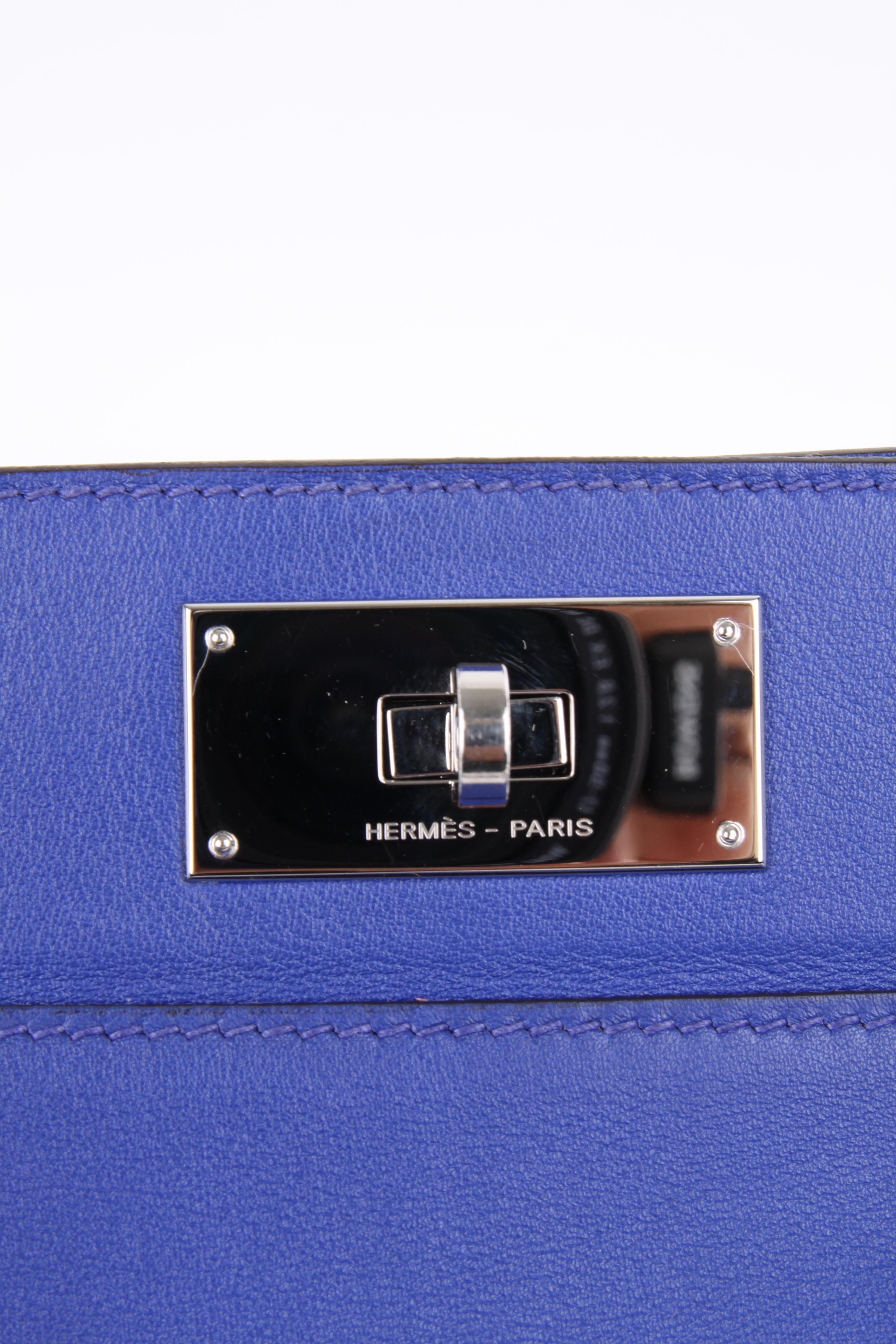 Hermes Toolbox 26 Swift Leather Electric Blue For Sale 4