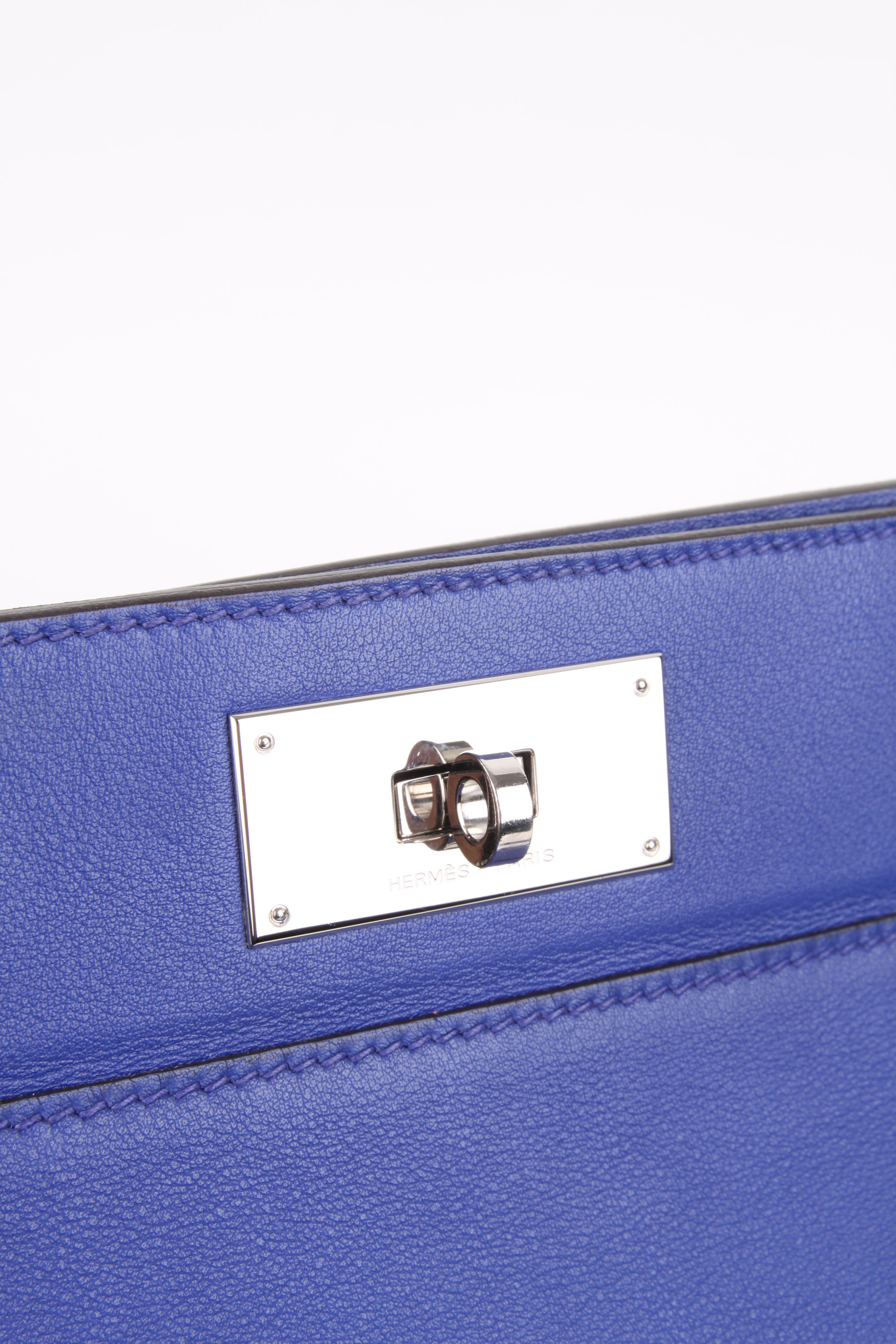Hermes Toolbox 26 Swift Leather Electric Blue For Sale 5