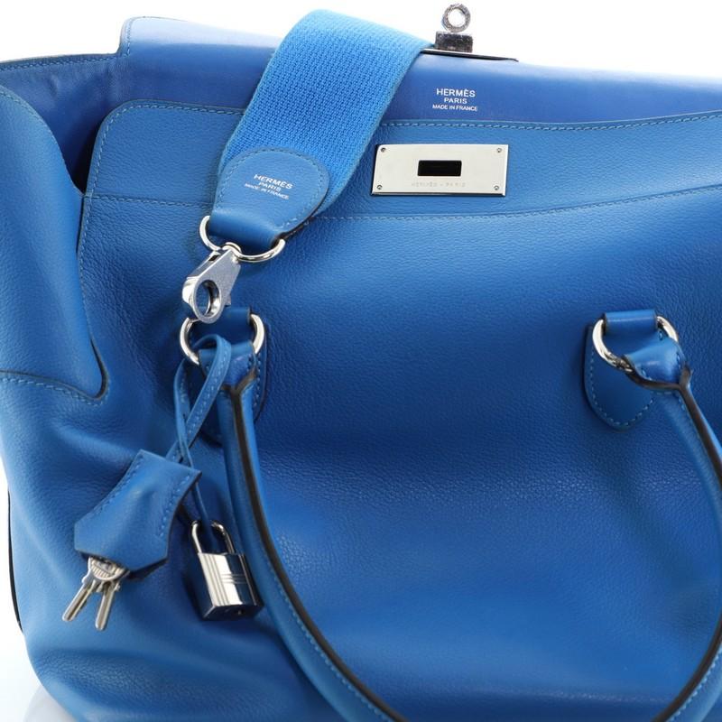 Blue Hermes Toolbox Handbag Evercolor 26