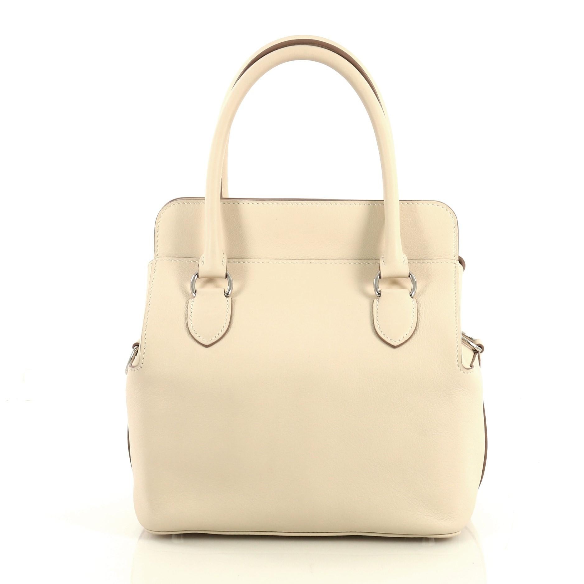 White Hermes Toolbox Handbag Swift 20