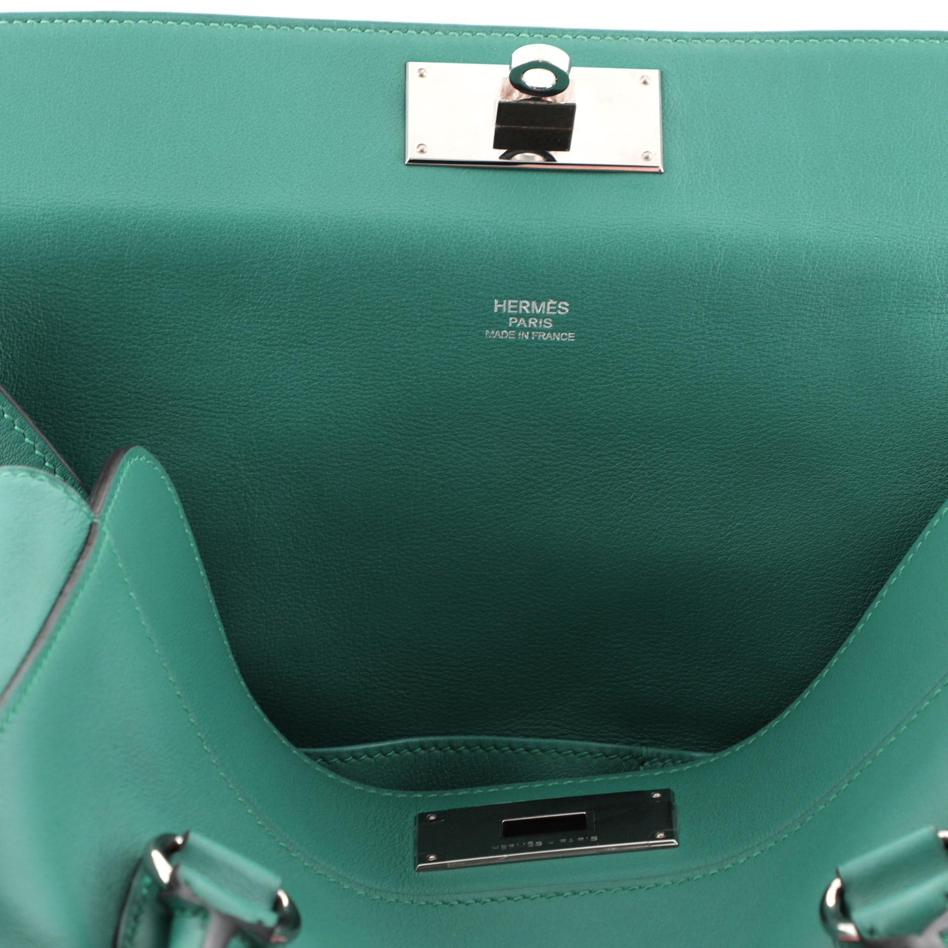 Blue Hermes Toolbox Handbag Swift 26