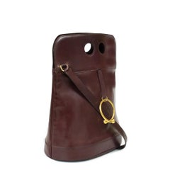 HERMÈS Torque Shoulder bag in Burgundy Leather