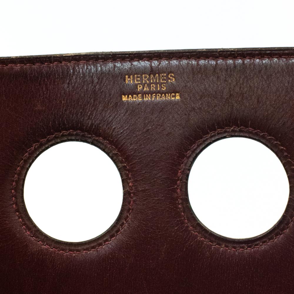 HERMÈS Torque Umhängetasche aus burgunderfarbenem Leder 1