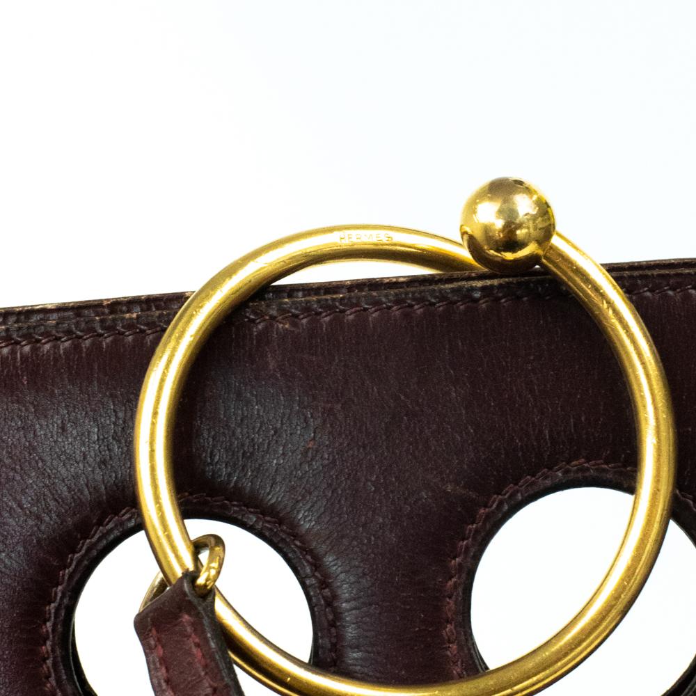 HERMÈS Torque Umhängetasche aus burgunderfarbenem Leder 3