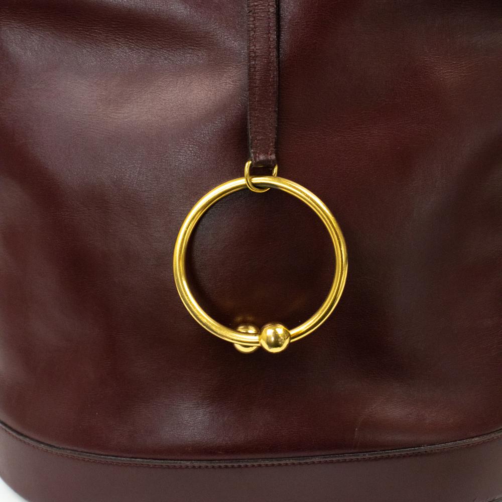 HERMÈS Torque Umhängetasche aus burgunderfarbenem Leder 4