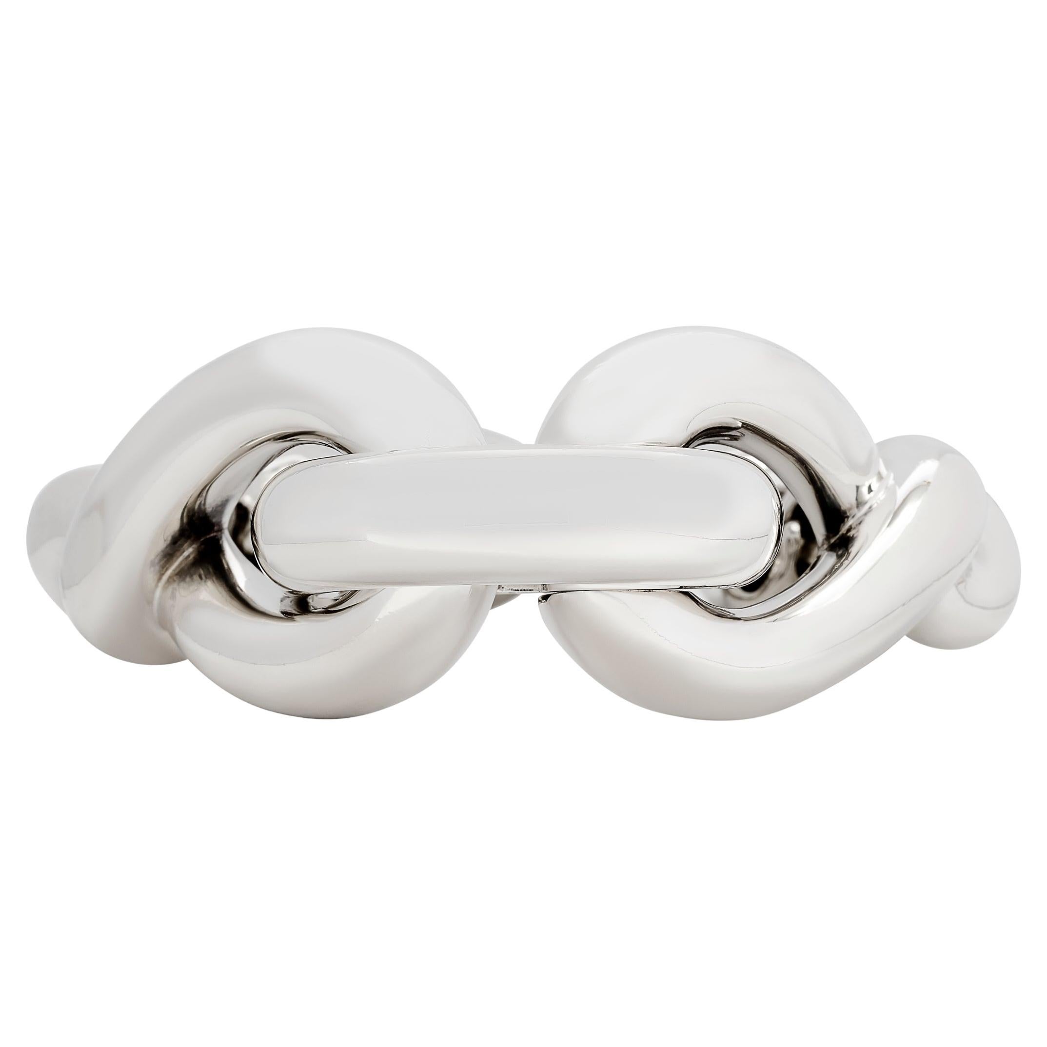 Hermès Torsade Chunky Twisted Sterling Silver Bracelet