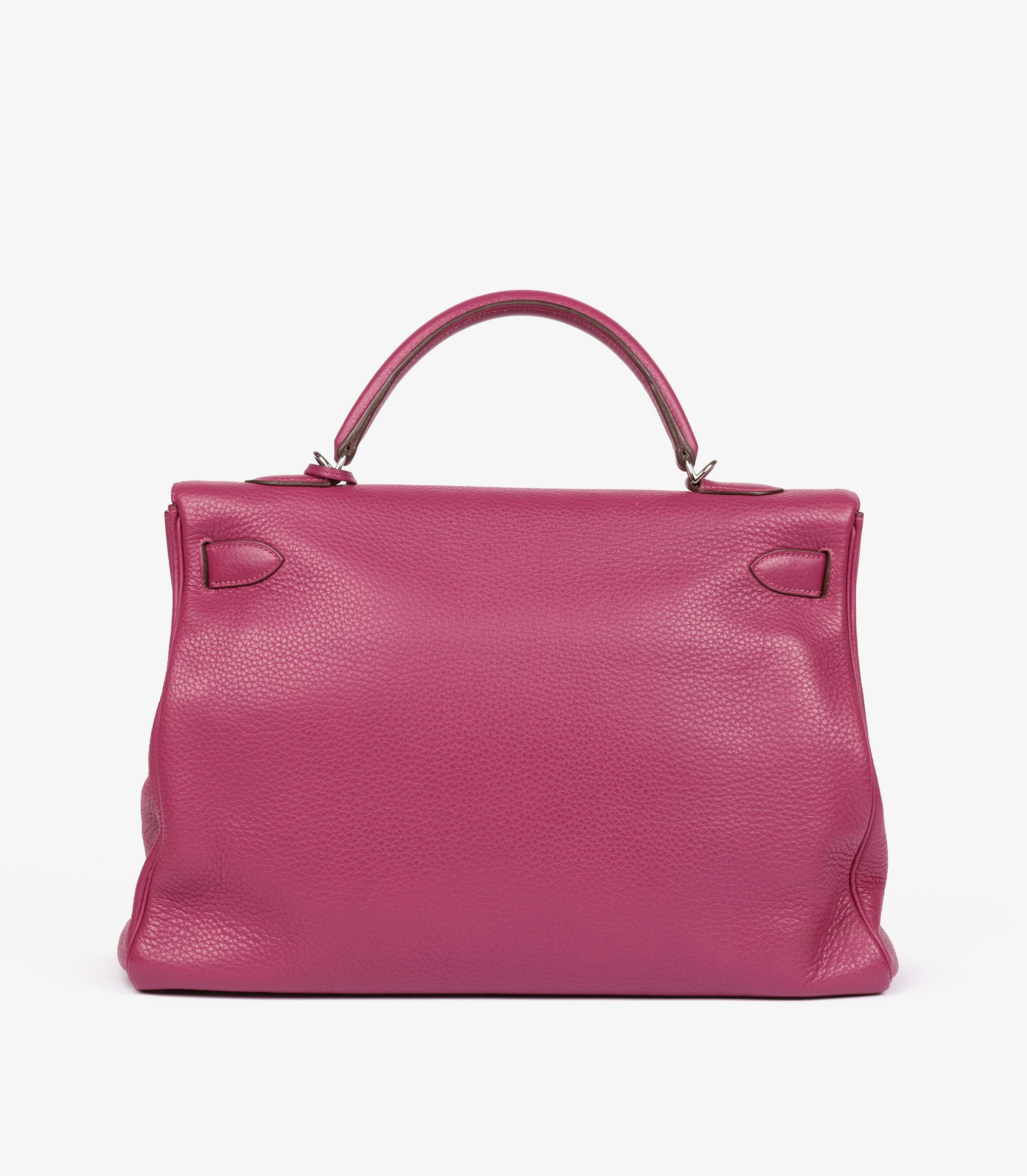 Hermès Tosca Clemence Kelly en cuir 40cm Retourne Unisexe en vente