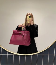 Hermès Tosca Clemence Leather Kelly 40cm Retourne