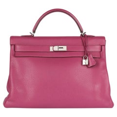 Hermès Tosca Clemence Leather Kelly 40cm Retourne