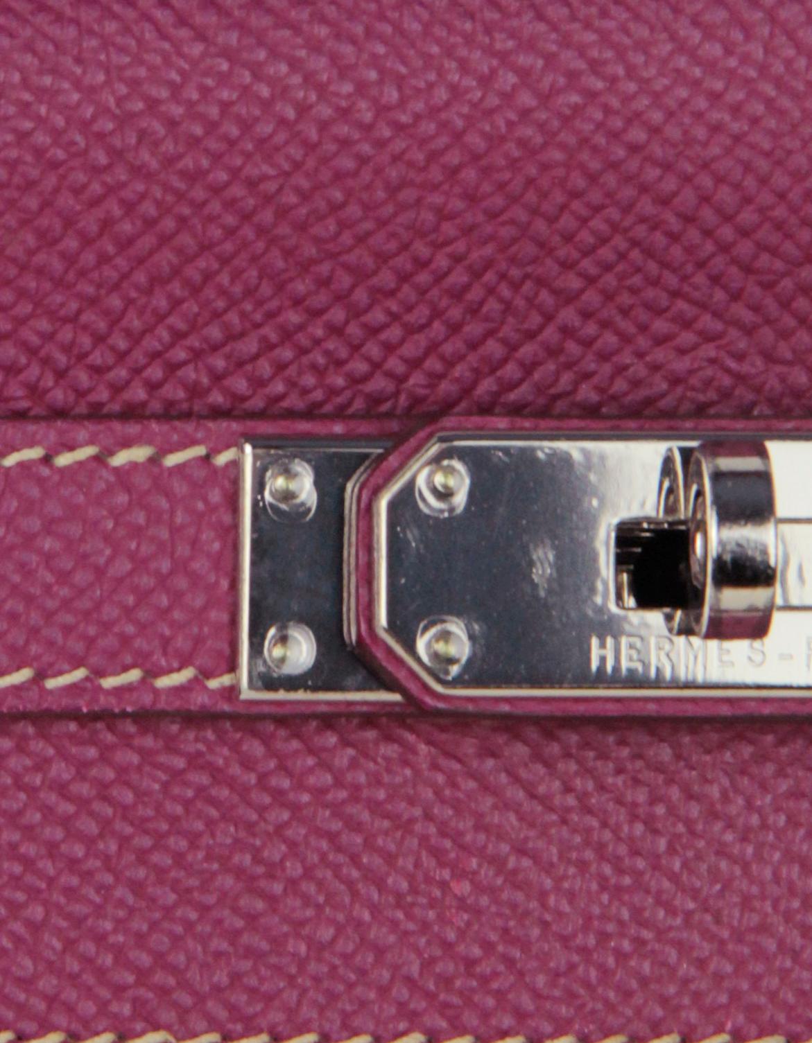 Hermes Tosca/ Rose Tyrien Epsom Leder 35cm Candy Kelly Tasche im Angebot 5