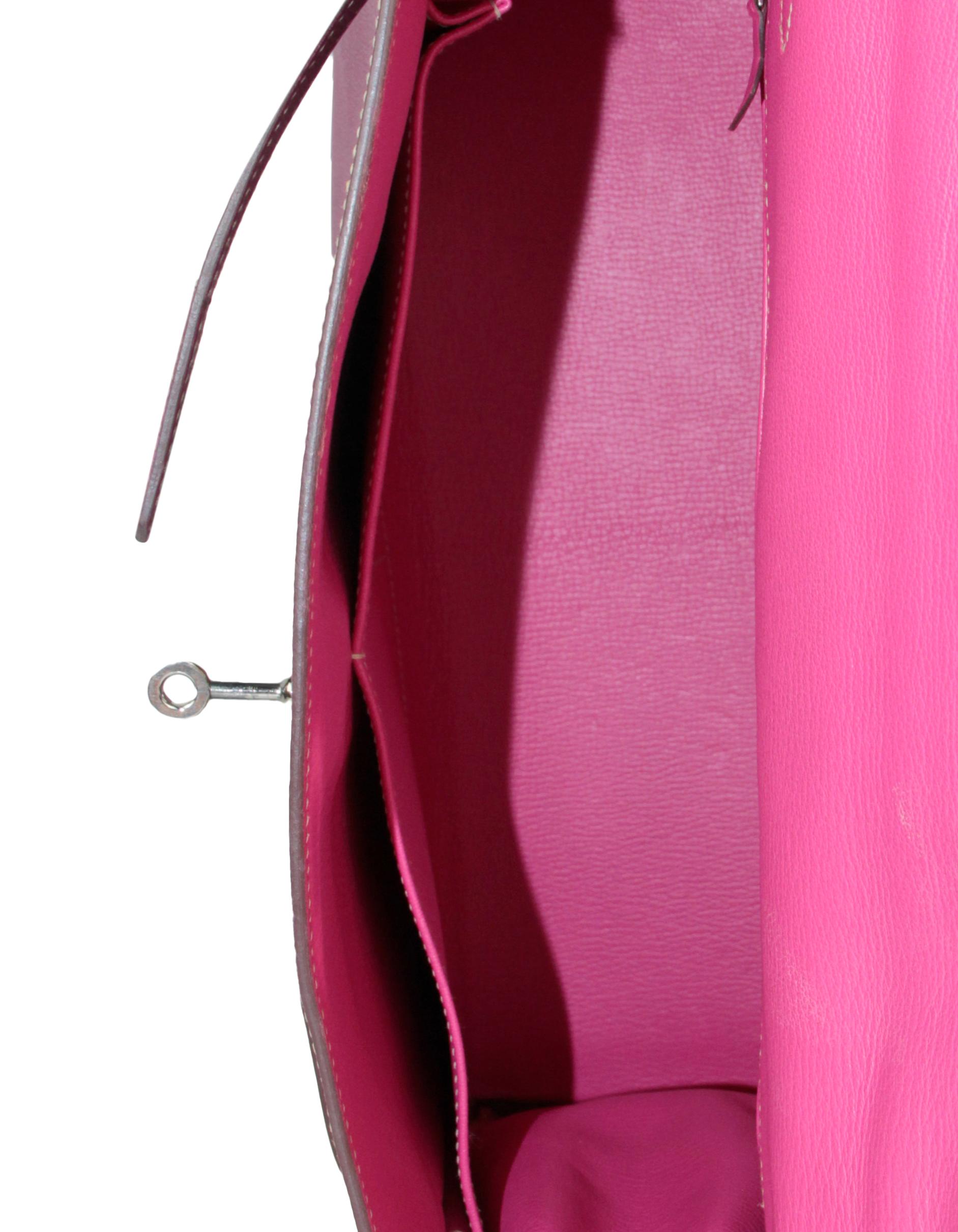 Hermes Tosca/ Rose Tyrien Epsom Leder 35cm Candy Kelly Tasche im Angebot 3