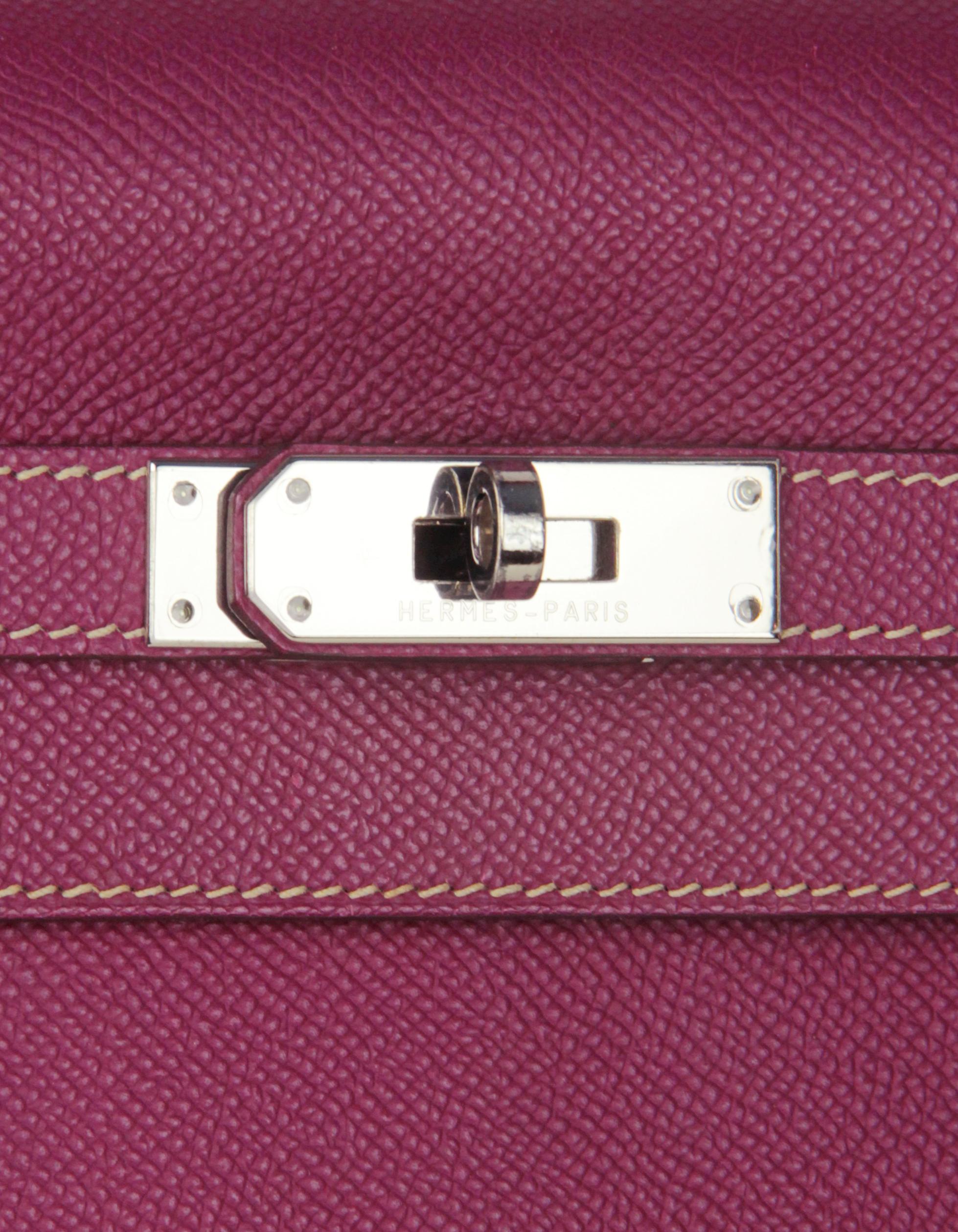 Hermes Tosca/ Rose Tyrien Epsom Leder 35cm Candy Kelly Tasche im Angebot 4