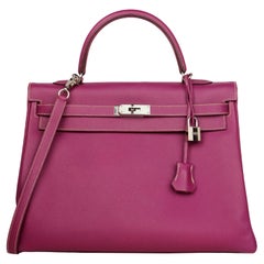 Hermes Tosca/ Rose Tyrien Epsom Leder 35cm Candy Kelly Tasche