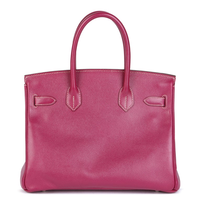 HERMÈS Tosca and Rose Tyrien Epsom Leather Candy Collection Birkin 30cm  Retourne For Sale at 1stDibs
