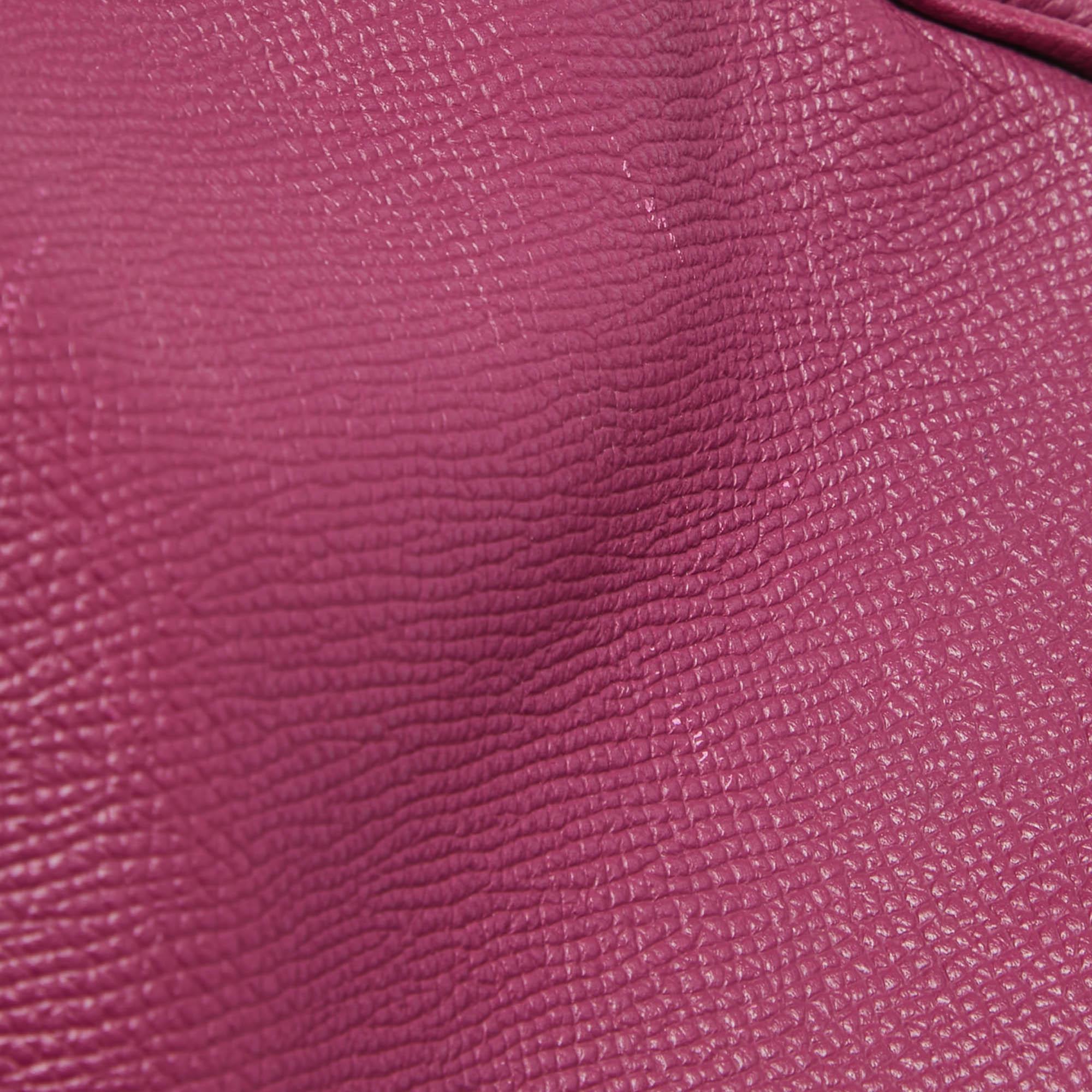 Hermes Tosca/Rose Tyrien Epsom Leather Palladium Finish Birkin 35 Bag 6