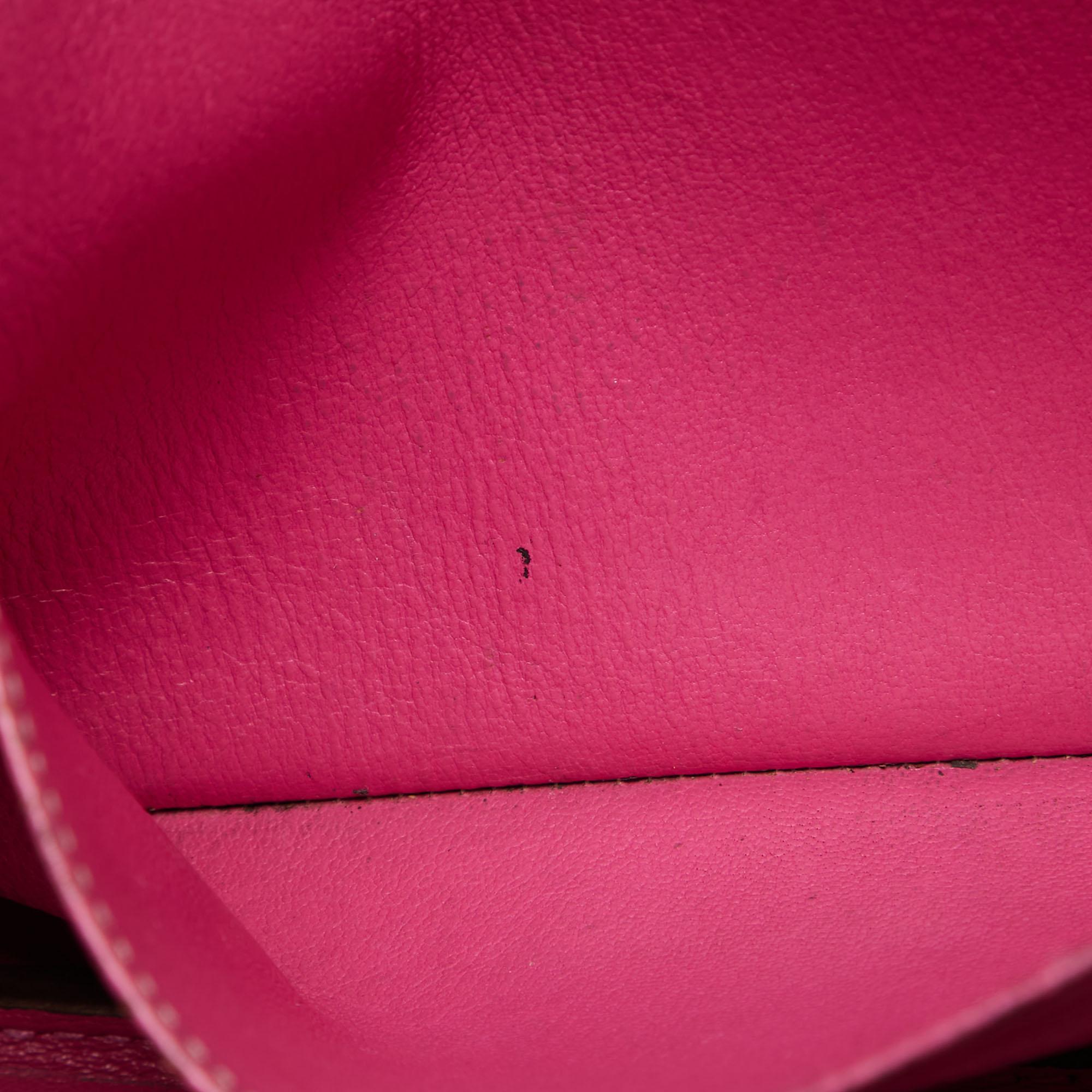 Hermes Tosca/Rose Tyrien Epsom Leather Palladium Finish Birkin 35 Bag For Sale 7