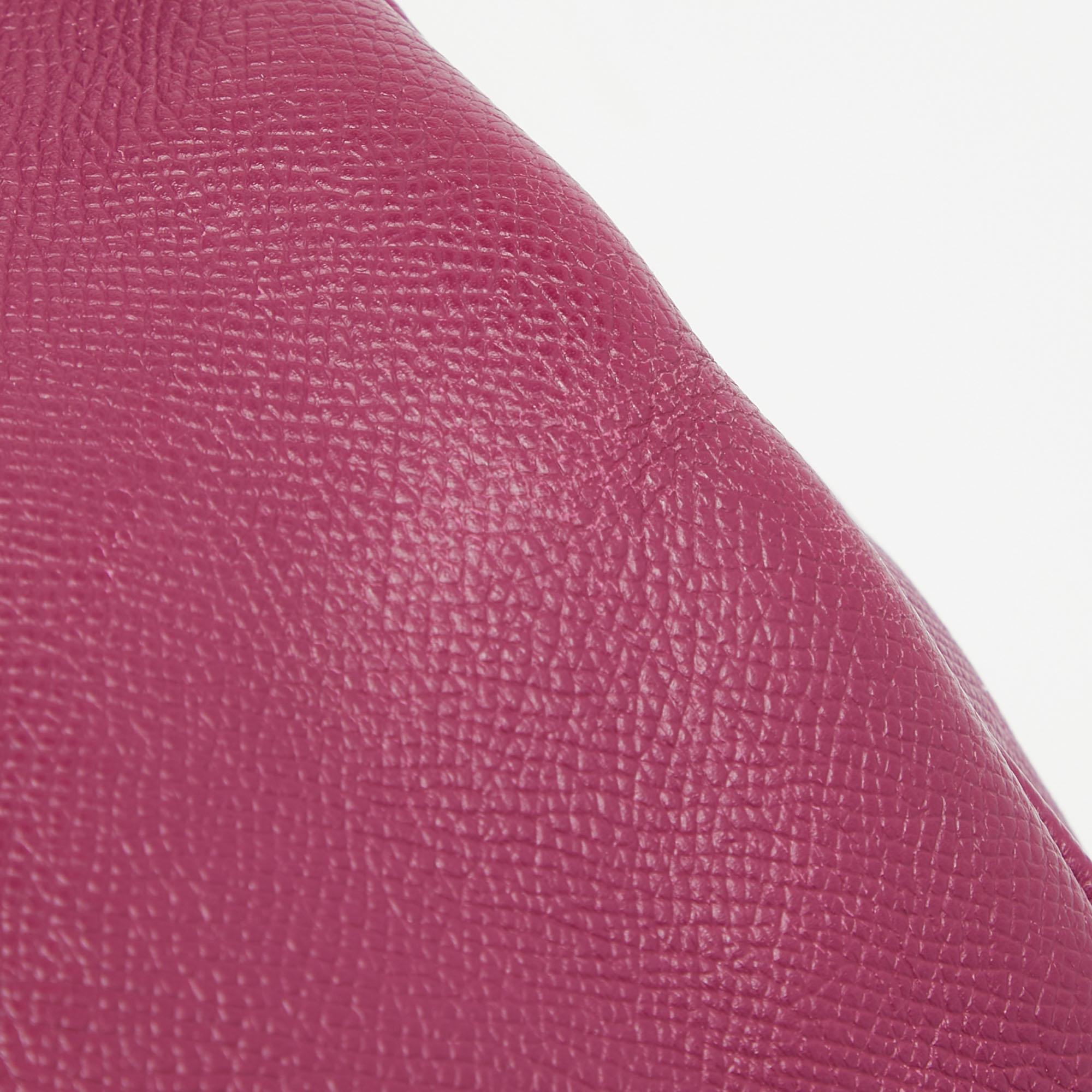 Hermes Tosca/Rose Tyrien Epsom Leather Palladium Finish Birkin 35 Bag 11