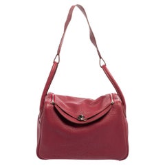 Hermes Tosca Taurillon Clemence Leather Palladium Finished Lindy 34 Bag