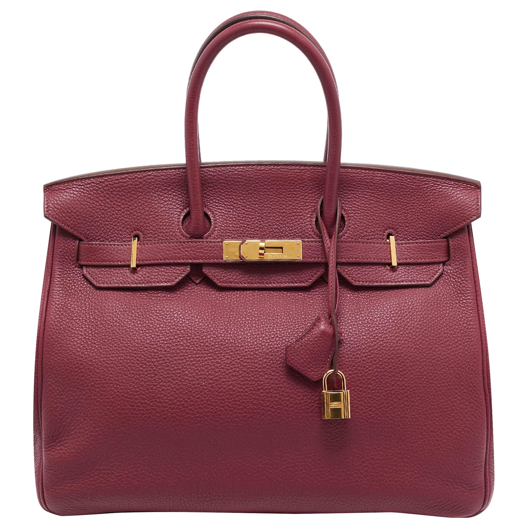 Hermes Tosca Togo Leather Gold Finished Birkin 35 Bag