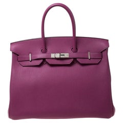 Hermès - Sac Birkin 35 en cuir Tosca Togo finitions métalliques en palladium