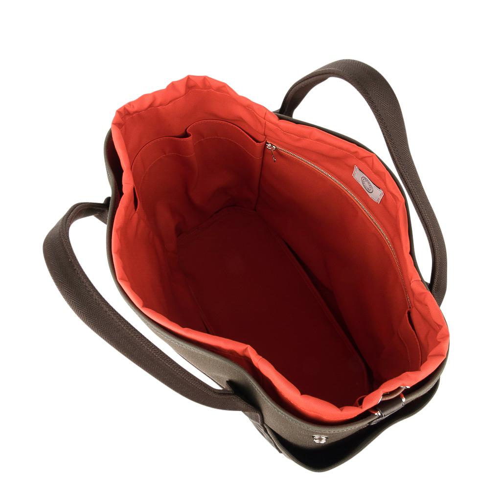 Hermes Tote Sac de Pansage Groom Boot and Helmet Bag Khaki / Feu new 3
