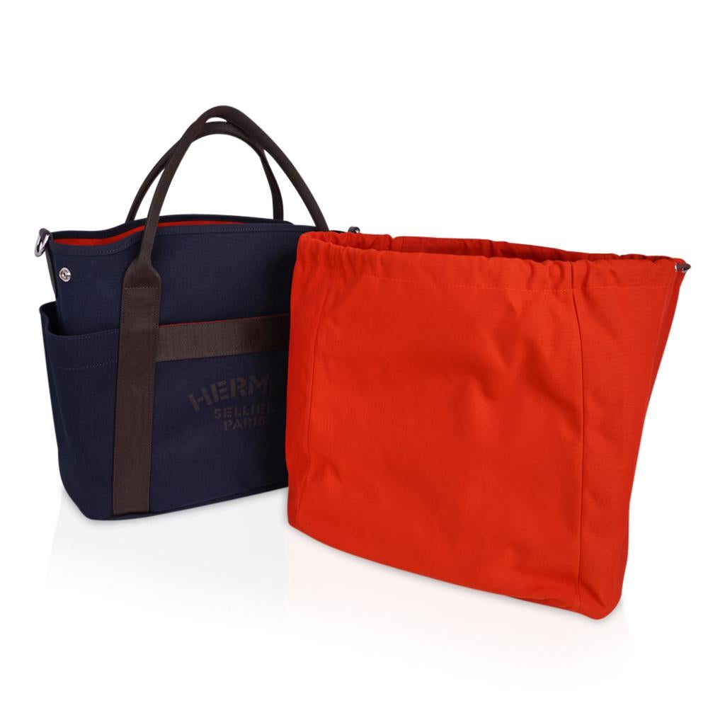 Hermes Tote Sac de Pansage The Grooming Bag Navy / Feu 4