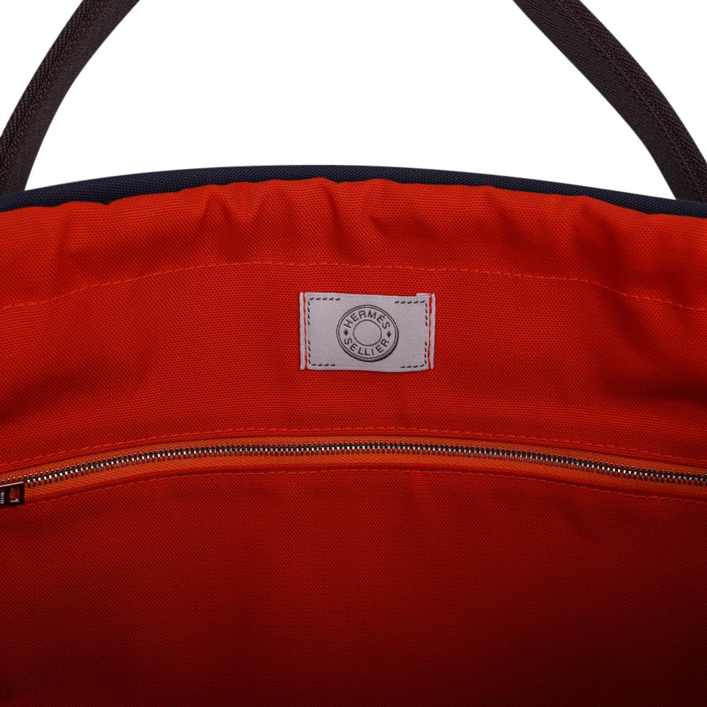 Hermes Tote Sac de Pansage The Grooming Bag Navy / Feu 6