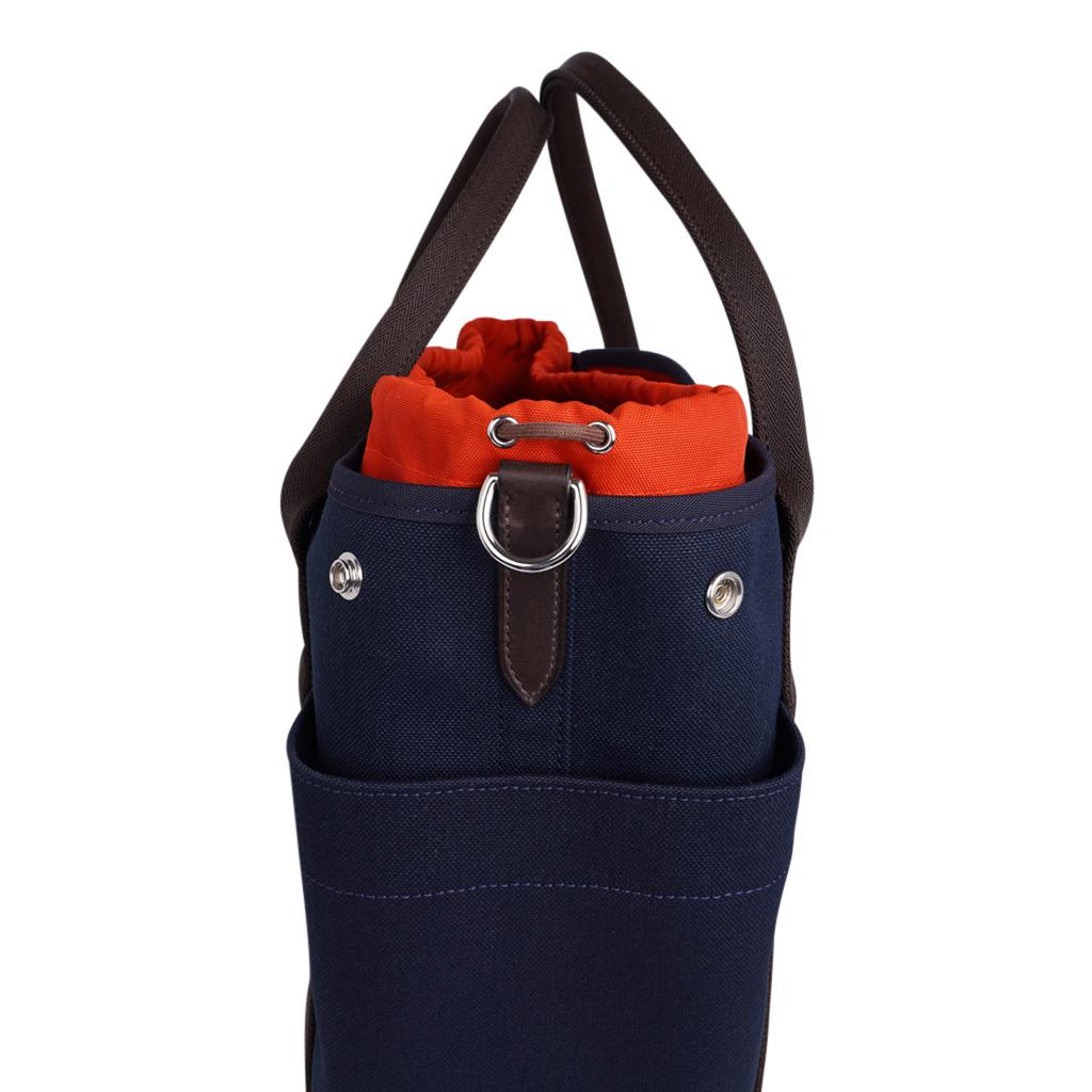 Hermes Tote Sac de Pansage The Grooming Bag Navy / Feu 1