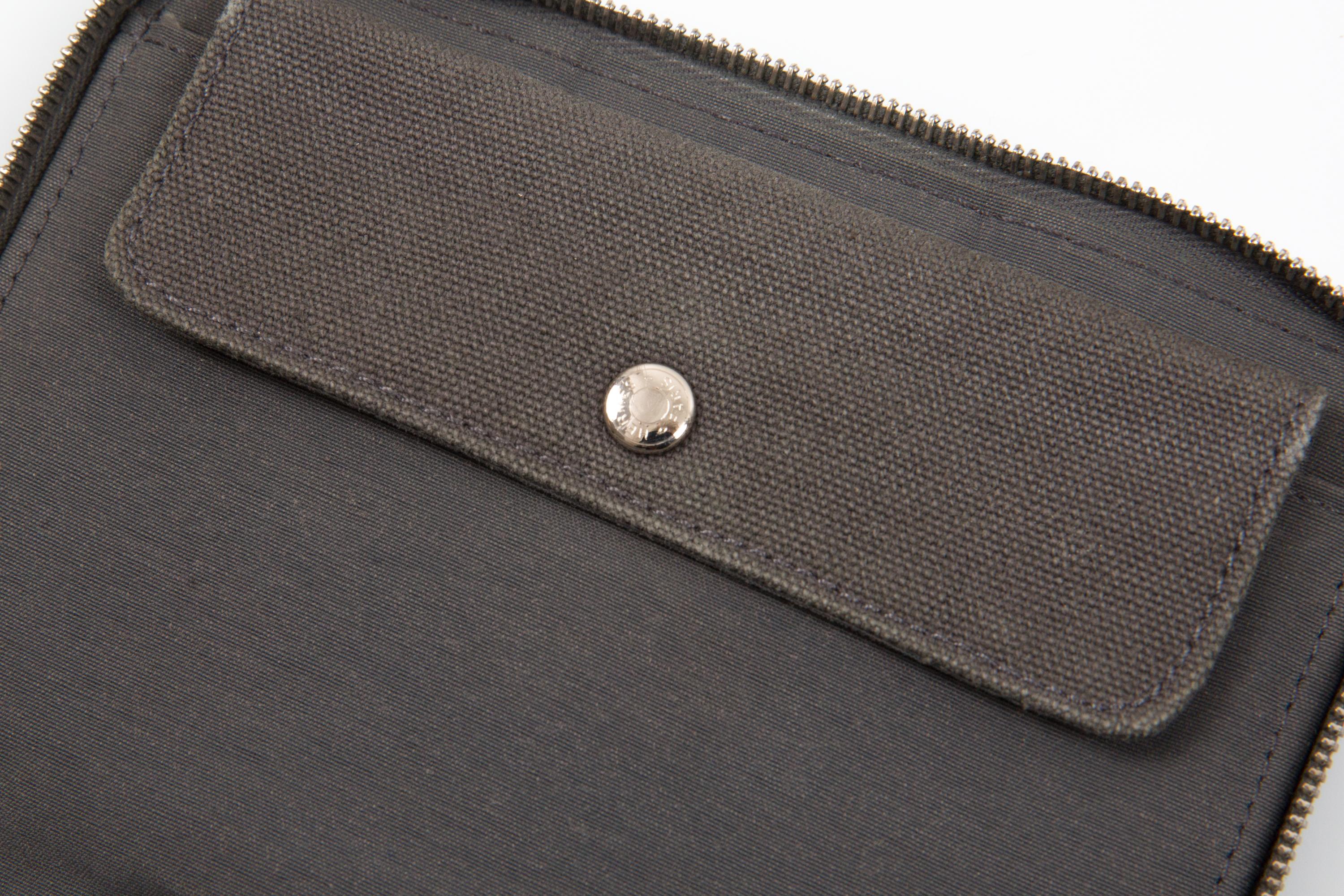 da uomo o donna Portafoglio Hermes Toto in cotone grigio in vendita