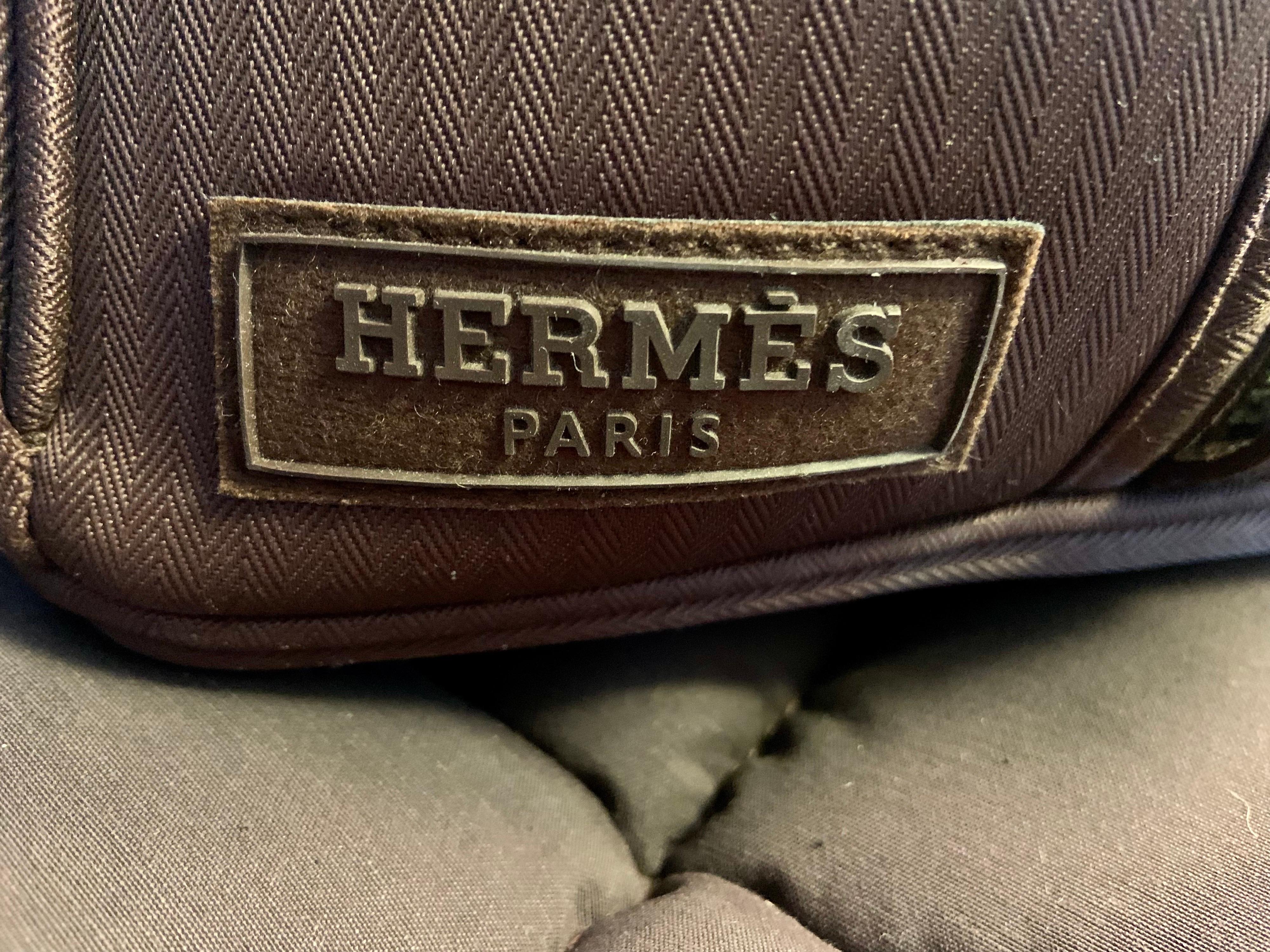 Hermes Tou Tou Pet Carrier Toile and Buffalo Skipper Leather Trimmed 1