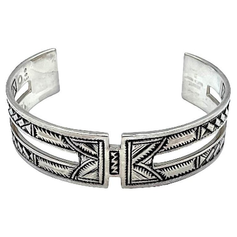 HERMES Touareg Bracelet in Sterling Silver Size 5 For Sale at 1stDibs