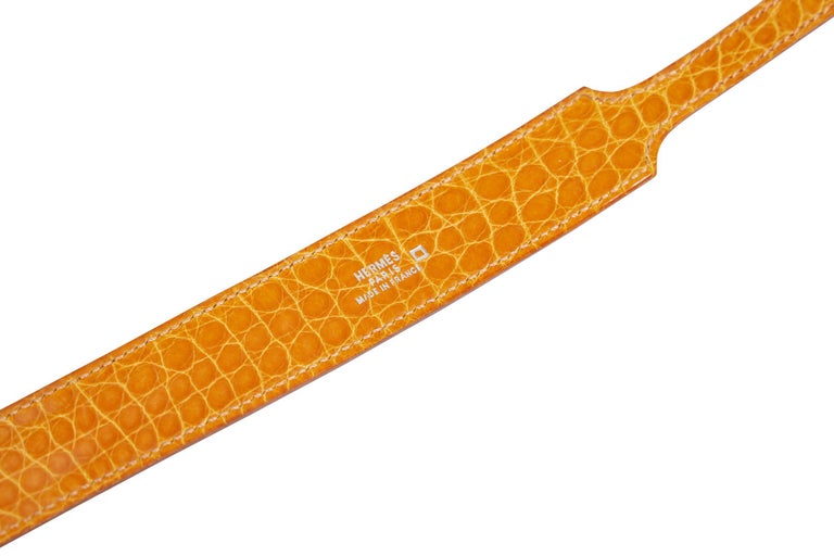 Hermes Touareg Rust Alligator Bracelet For Sale at 1stDibs