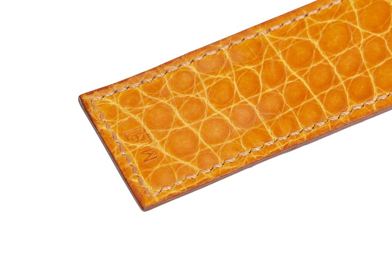 Hermes Touareg Rust Alligator Bracelet For Sale at 1stDibs