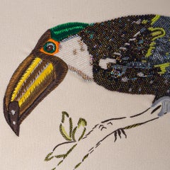 Hermes Toucan Beaded and Embroidered Limited Edition Pillow