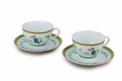 Hermès Toucans Teacups & Saucers, S/2