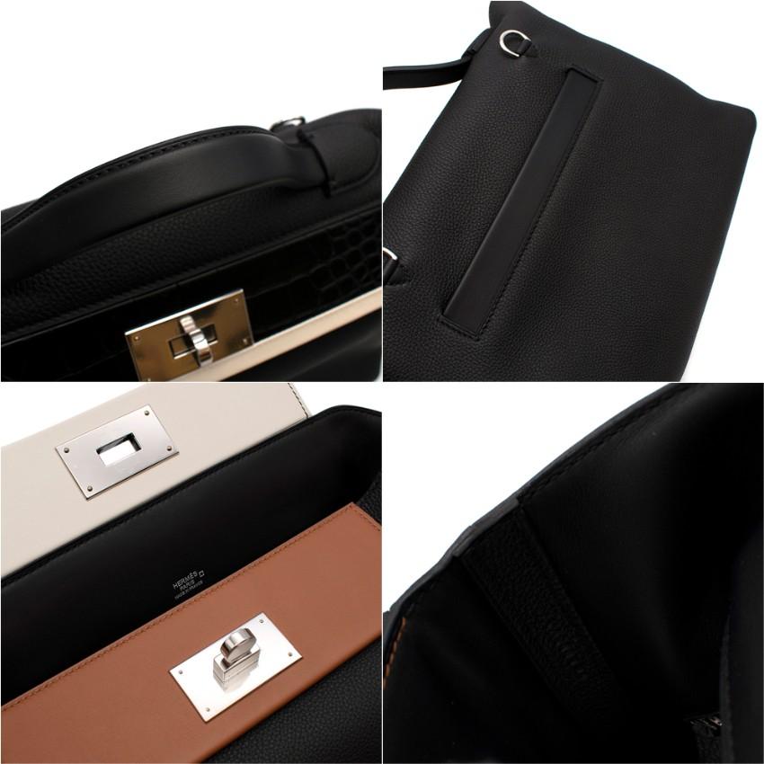 Hermes Touch 24-24 29 Bag in Black Togo/Matte Alligator PHW 2