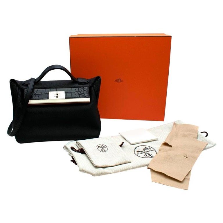 Hermes Touch 24-24 29 Bag in Black Togo/Matte Alligator PHW at 1stDibs