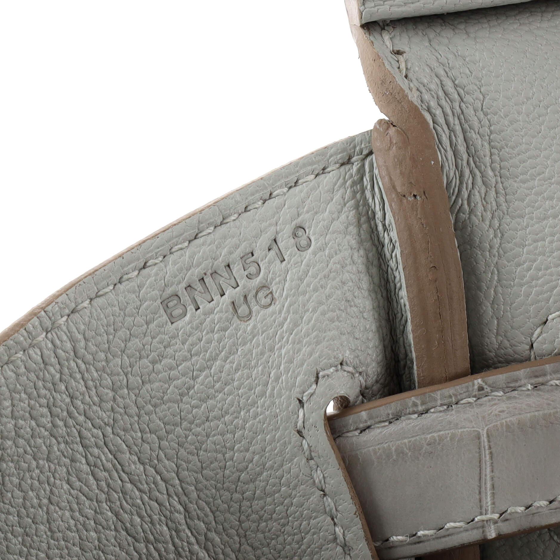 Hermes Touch Birkin Bag Grey Togo with Matte Alligator with Gold Hardware 30 5