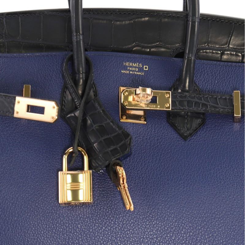 Hermes Touch Birkin Handbag Blue Novillo with Blue Matte Alligator 1