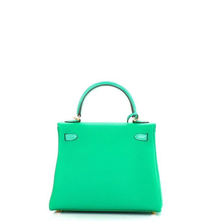 Hermès Togo & Matte Alligator Birkin Touch 25 - Green Handle Bags, Handbags  - HER541337