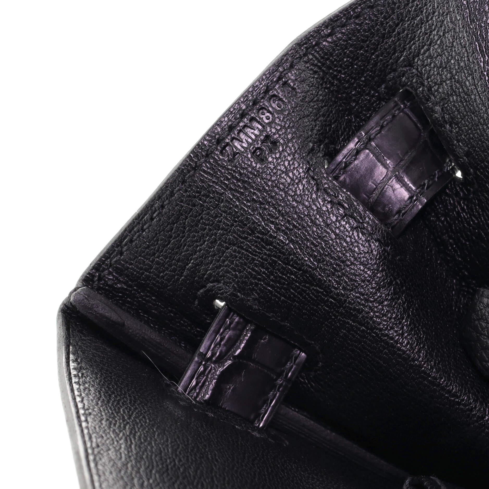 Hermes Touch Kelly Handbag Noir Clemence with Noir Matte Porosus Crocodil 3