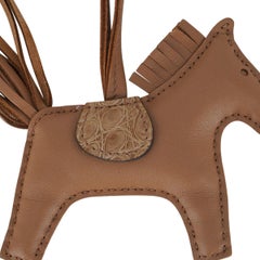 Hermes Touch Rodeo PM Chai Bag Charm Matte Alligator Saddle Limited Edition