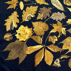 Hermès 'Tourbillons' Autumn Leaves Print Silk Carré Scarf