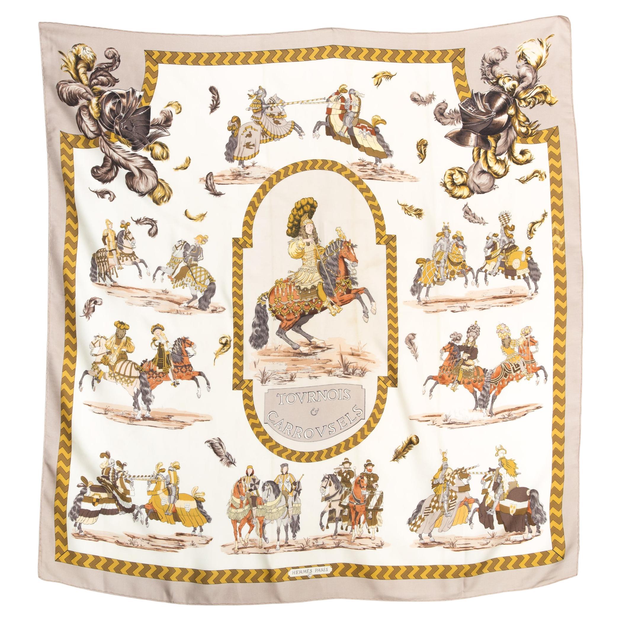 Pañuelo de seda Hermes Tournois et Carrousels by Philippe Ledoux