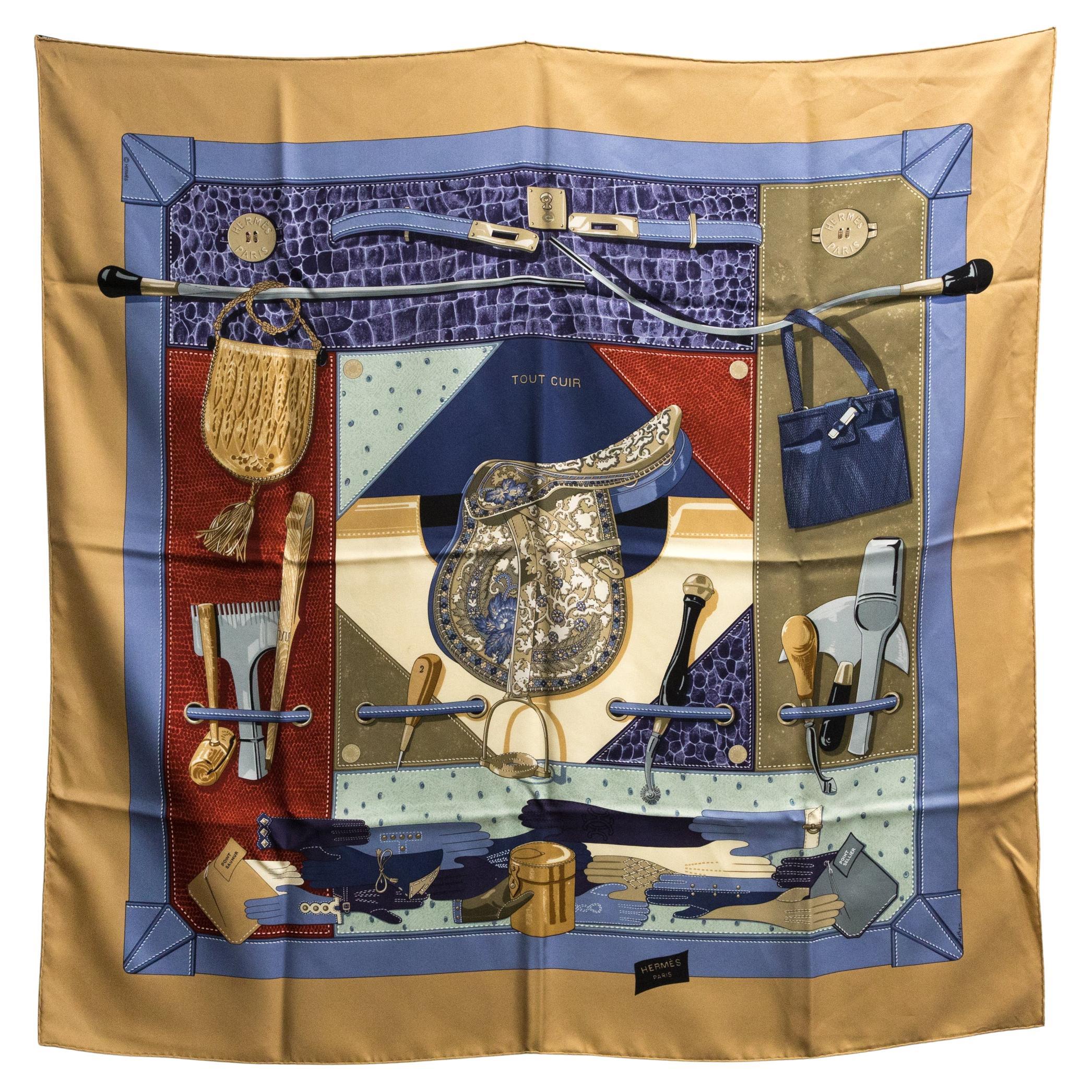Hermes Tout Cuir by Caty Latham Silk Scarf